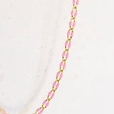 Gold Enamel Chain in Pink