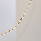 Gold Enamel Chain in White