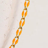 Gold Enamel Chain in Orange