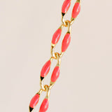 Gold Enamel Chain in Fuchsia