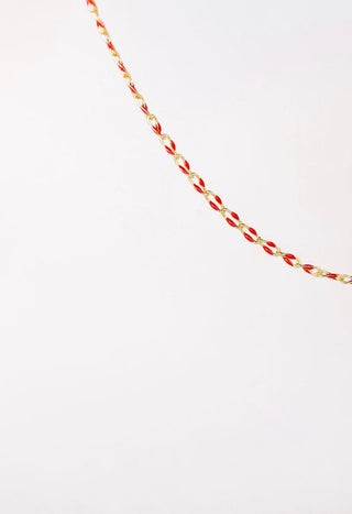 Red and gold chain necklace