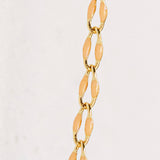 Gold Enamel Chain in Peach