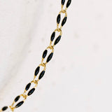 Gold Enamel Chain in Black