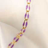 Gold Enamel Chain in Purple