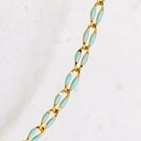 Gold Enamel Chain in Mint