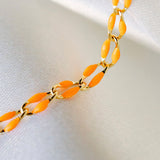 Gold Enamel Chain in Orange