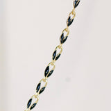 Gold Enamel Chain in Black