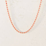 Gold Enamel Chain in Fuchsia