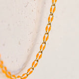 Gold Enamel Chain in Orange