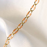 Gold Enamel Chain in Peach