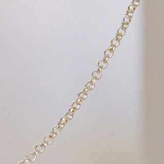 Silver chain necklace detail