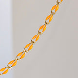 Gold Enamel Chain in Orange