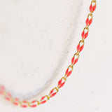 Gold Enamel Chain in Fuchsia