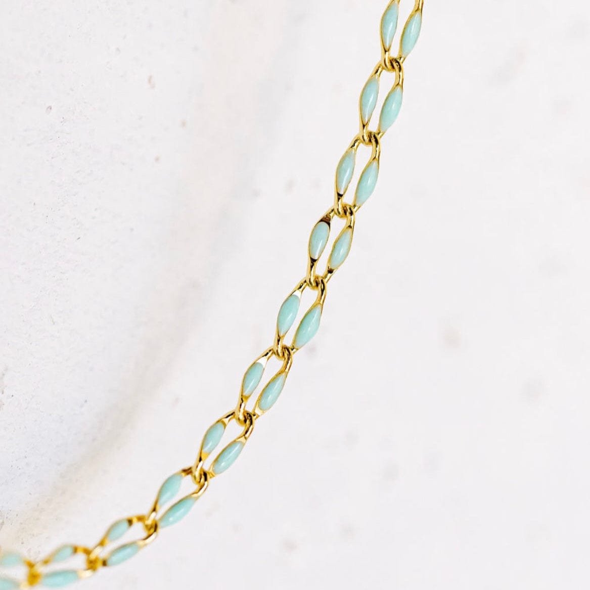 Gold and blue chain necklace