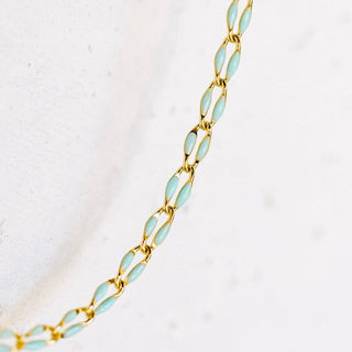 Gold and blue chain necklace