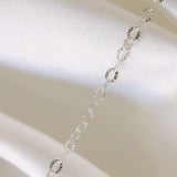 Flattened Textured Oval Chain - Sterling Silver