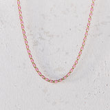 Gold Enamel Chain Glitter Pink