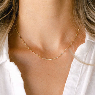 Gold necklace on woman, image_b4d458d5
