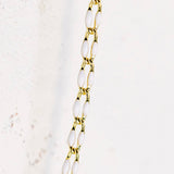 Gold Enamel Chain in White