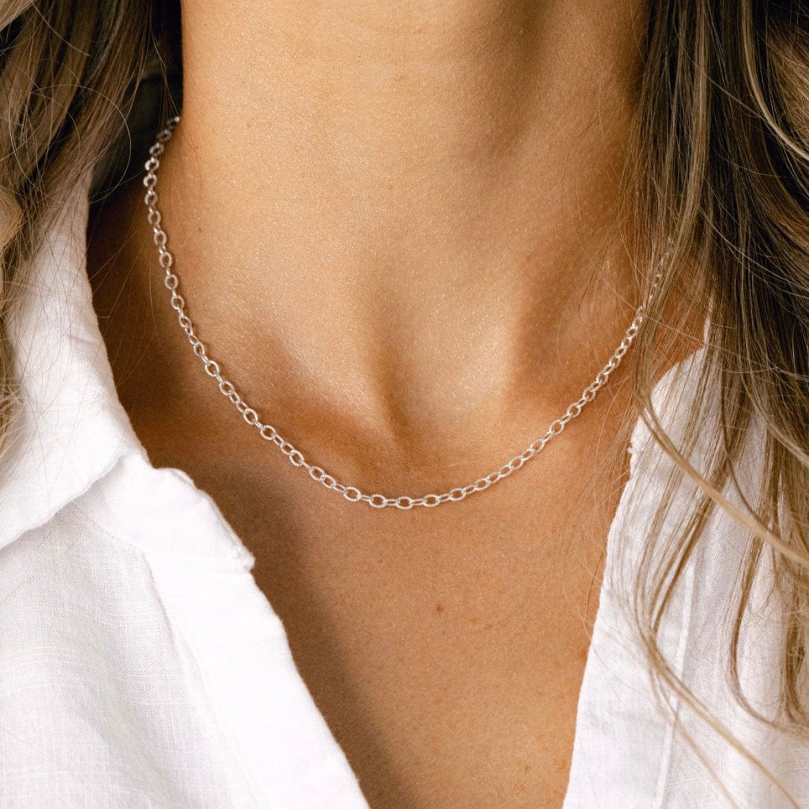 Silver chain necklace