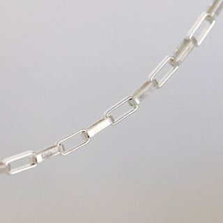 Silver chain necklace close-up