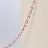 Gold Enamel Chain in Purple