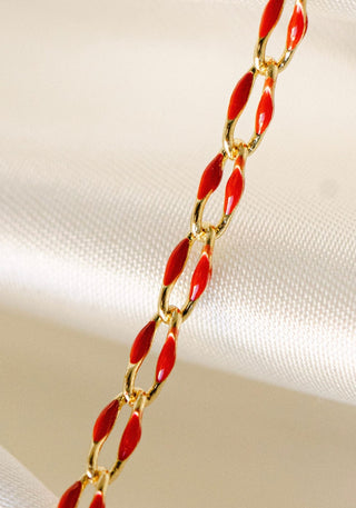 Red and gold chain necklace