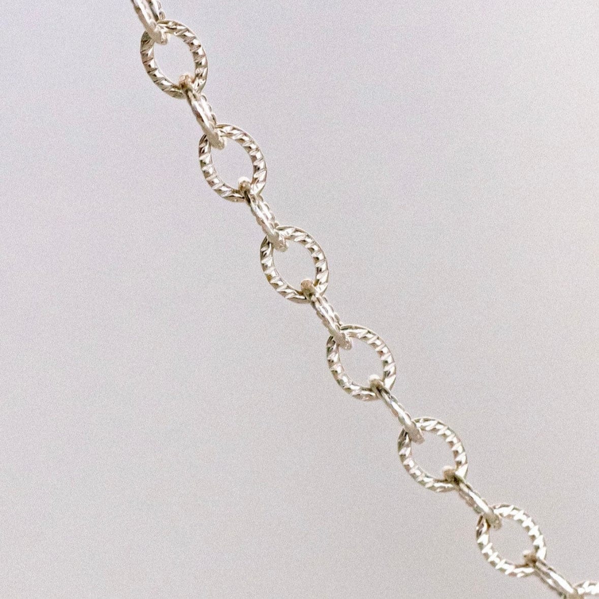 Silver chain necklace detail