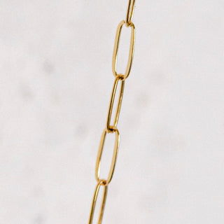 Gold chain necklace detail
