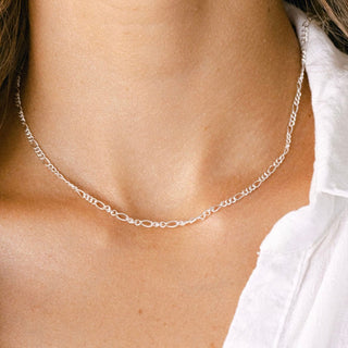 Silver figaro chain necklace