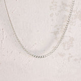 Chunky Flattened Curb - Small - Sterling Silver