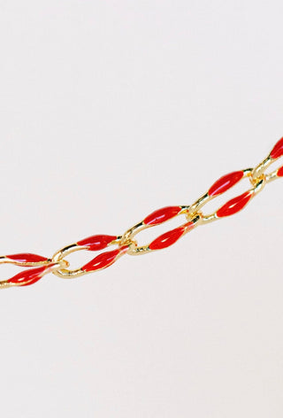 Red and gold chain necklace