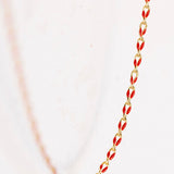 Gold Enamel Chain in Red