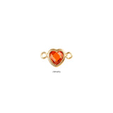 Heart Connector Charm- Birthstone - Gold Filled