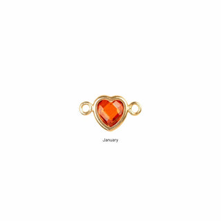 January garnet heart charm