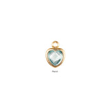 Heart Dangle Charm - Birth Stone - Gold Filled