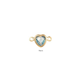 Heart Connector Charm- Birthstone - Gold Filled