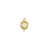 Heart Dangle Charm - Birth Stone - Gold Filled