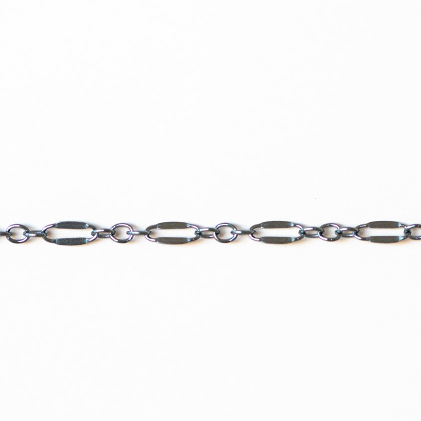 Silver chain on a white background