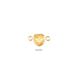 Heart Connector Charm- Birthstone - Gold Filled