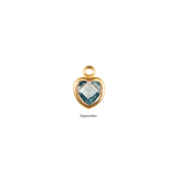 Heart Dangle Charm - Birth Stone - Gold Filled
