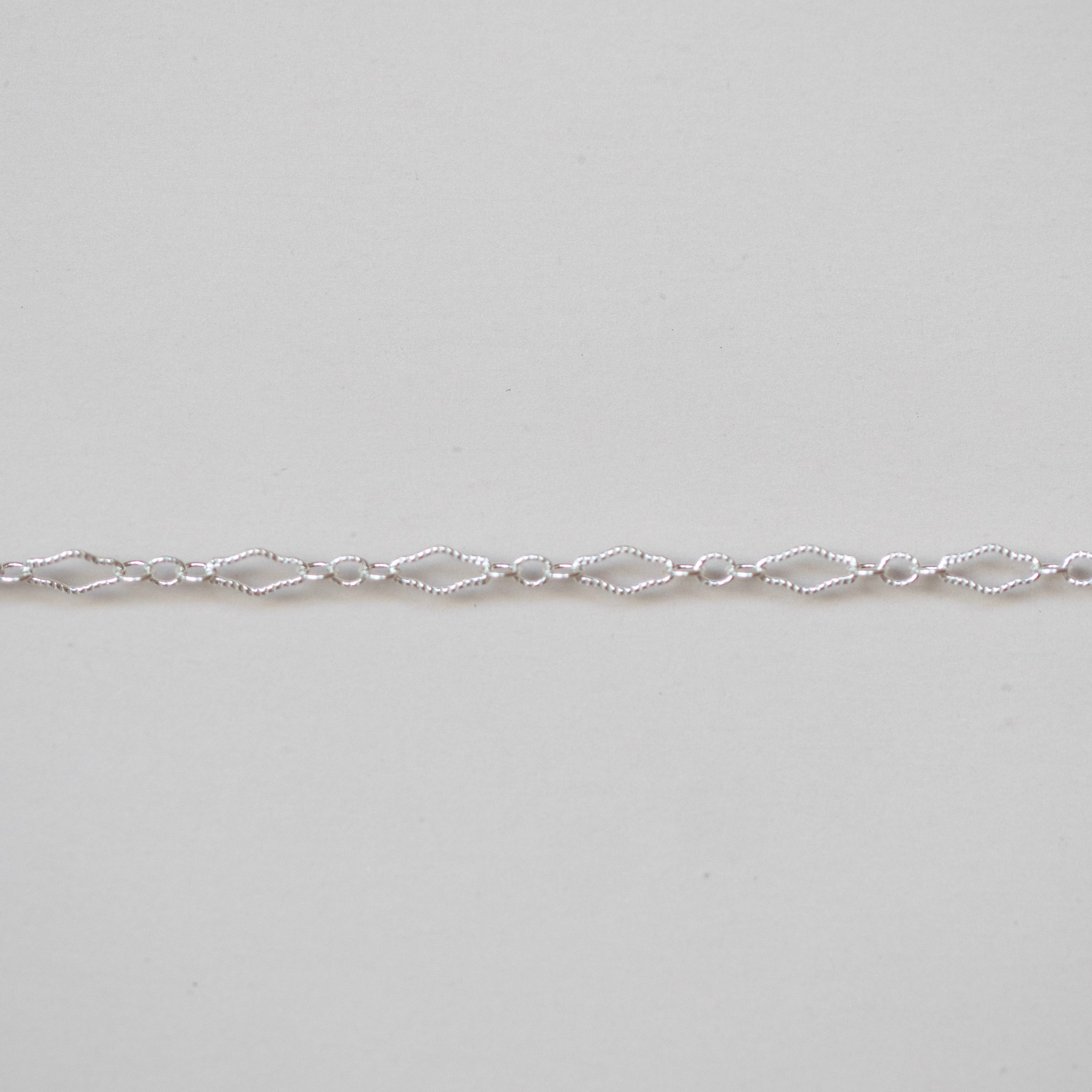 silver chain for permanent jewelry - diamond triple link