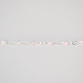 Flat Hearts - Glitter Pink Enamel - Sterling Silver