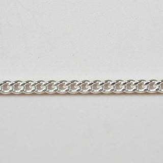 Chunky Flattened Curb - Medium - Sterling Silver